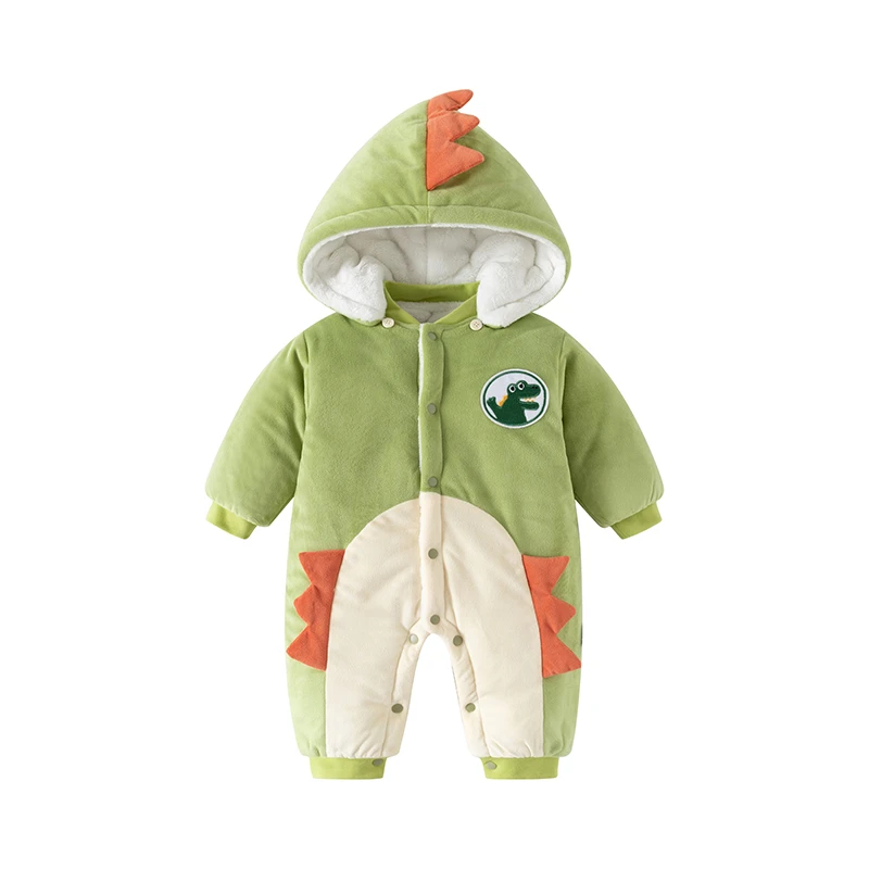 婴幼儿加绒加厚保暖连体衣宝宝冬装棉衣冬季新生儿男女外出服棉袄