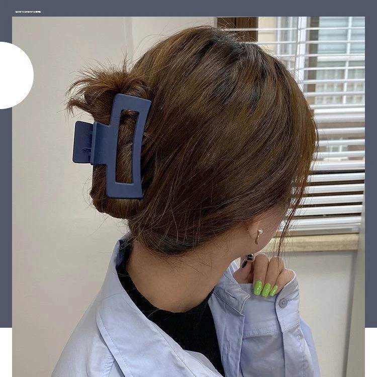 气质方形磨砂发夹网红抓夹亚克力鲨鱼夹日韩后脑勺发卡夹子头饰女