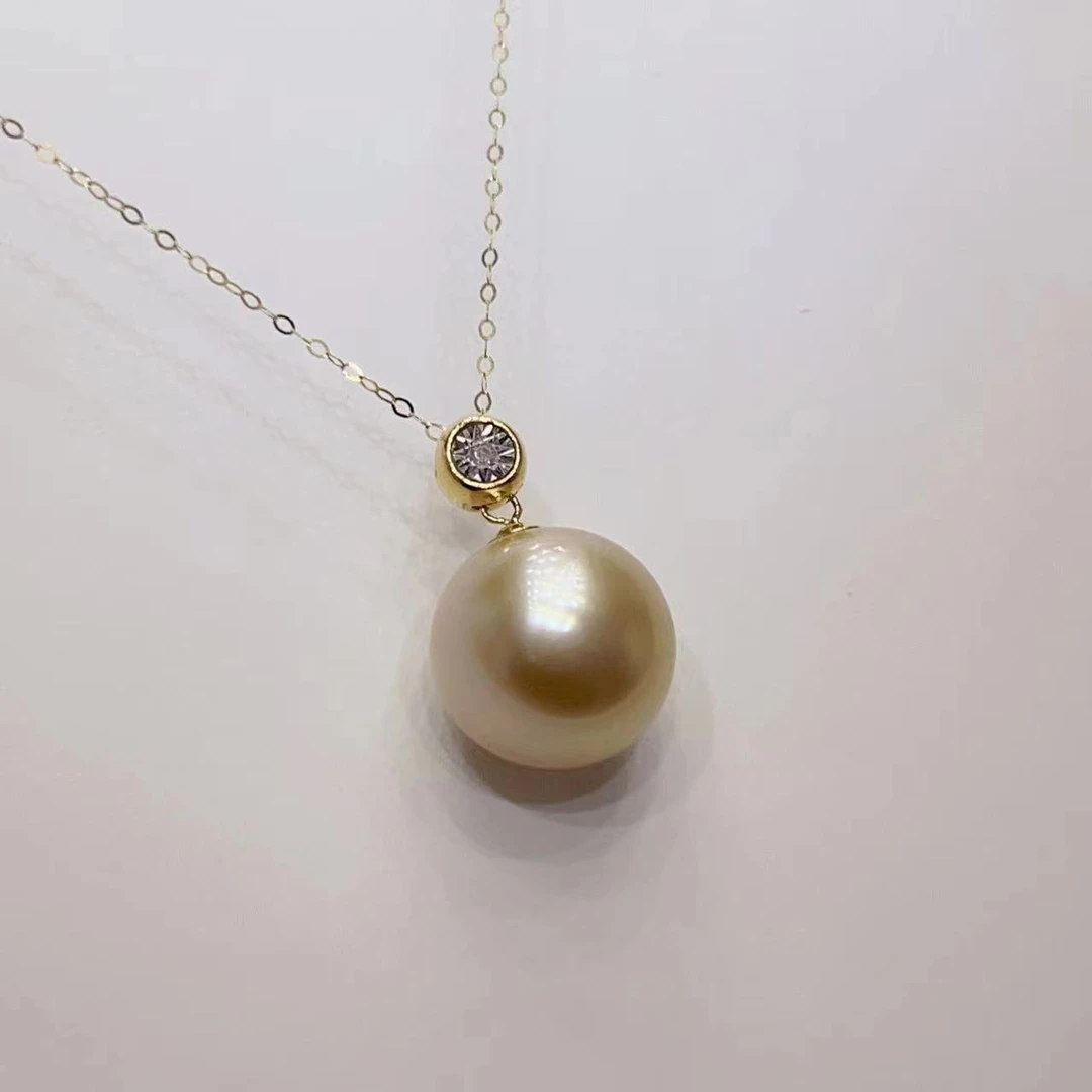 【大D】18K金/金珠泡泡扣项链/13-14MM