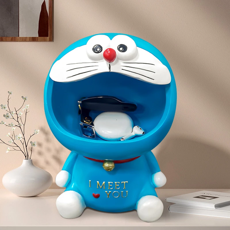 卡通蓝色机器猫入户玄关钥匙收纳摆件客厅装饰品机器猫1626