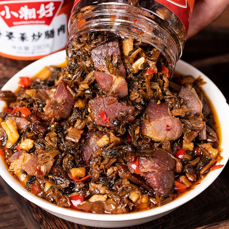 外婆菜炒腊肉香辣下饭菜熟食湖南湘西特产农家口味罐装即食干开味