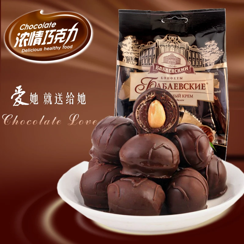 【阿廖娜专属】俄罗斯原装进口松露形扁桃仁巧克力糖果200g/袋