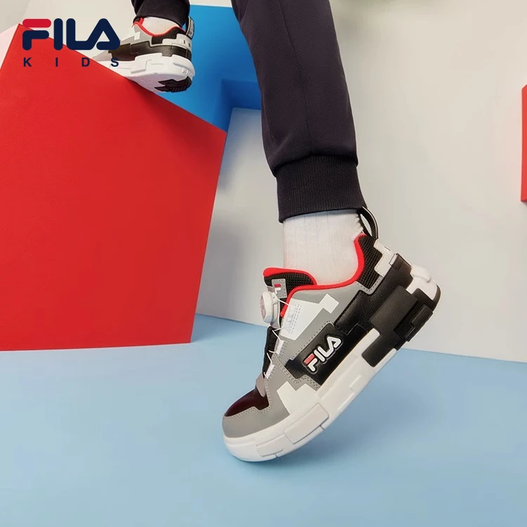 FILA斐乐男女大童【像素积木鞋】春夏季BOA防滑耐磨板鞋K15B341304