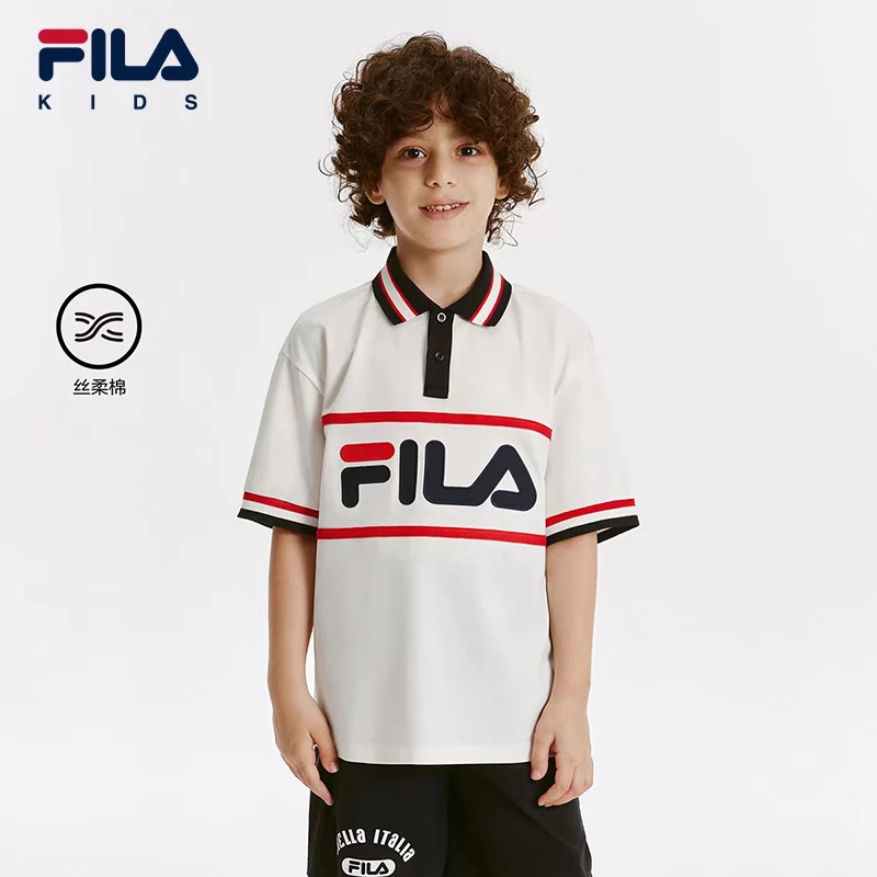 FILA斐乐男中大童【法式经典新风】夏季潮流短袖POLO衫K12B431109