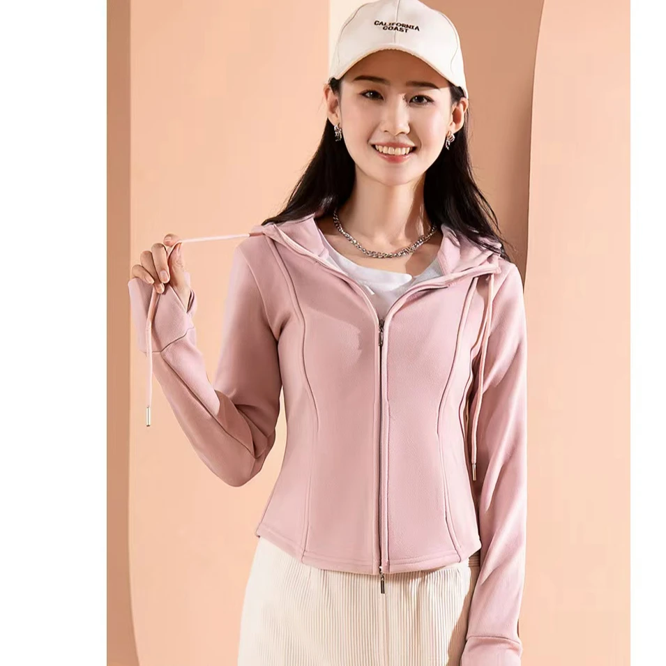 乔家女士收腰显瘦带帽外套