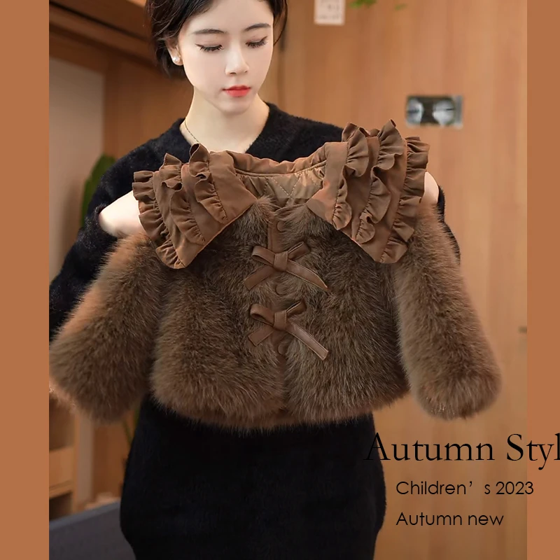 女童草草外套2023新款