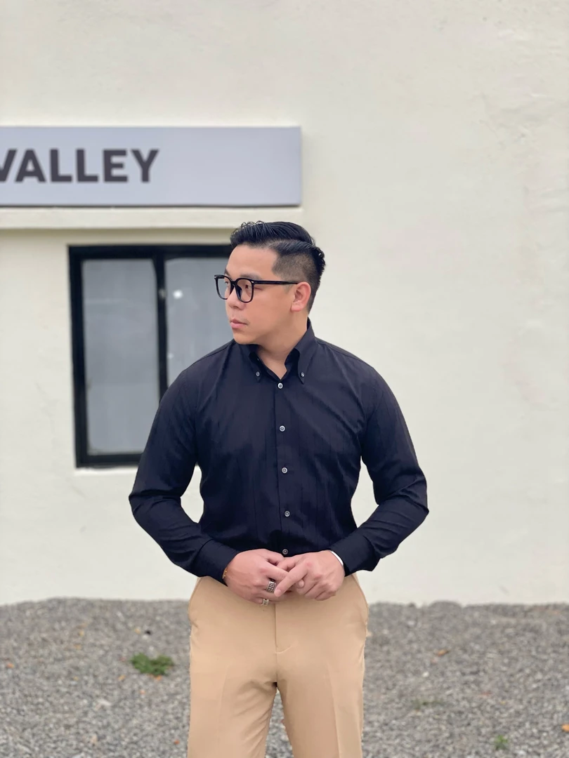 尖角领复古绅士英伦日系上班商务休闲正装结婚优雅黑色免烫衬衣