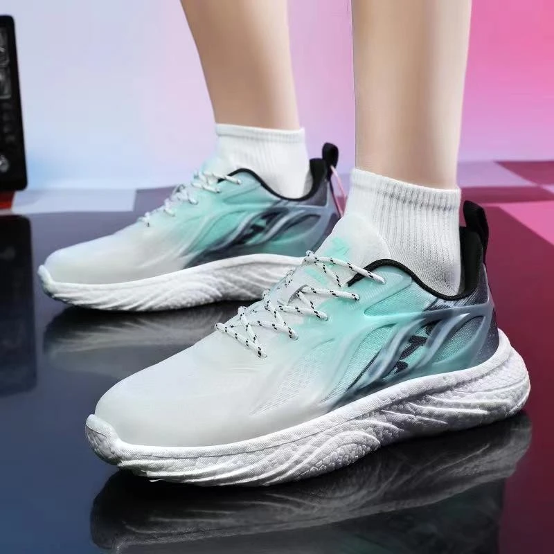 新款秋季双网透气缓震运动鞋子男软底男女时尚休闲软底运动鞋3502