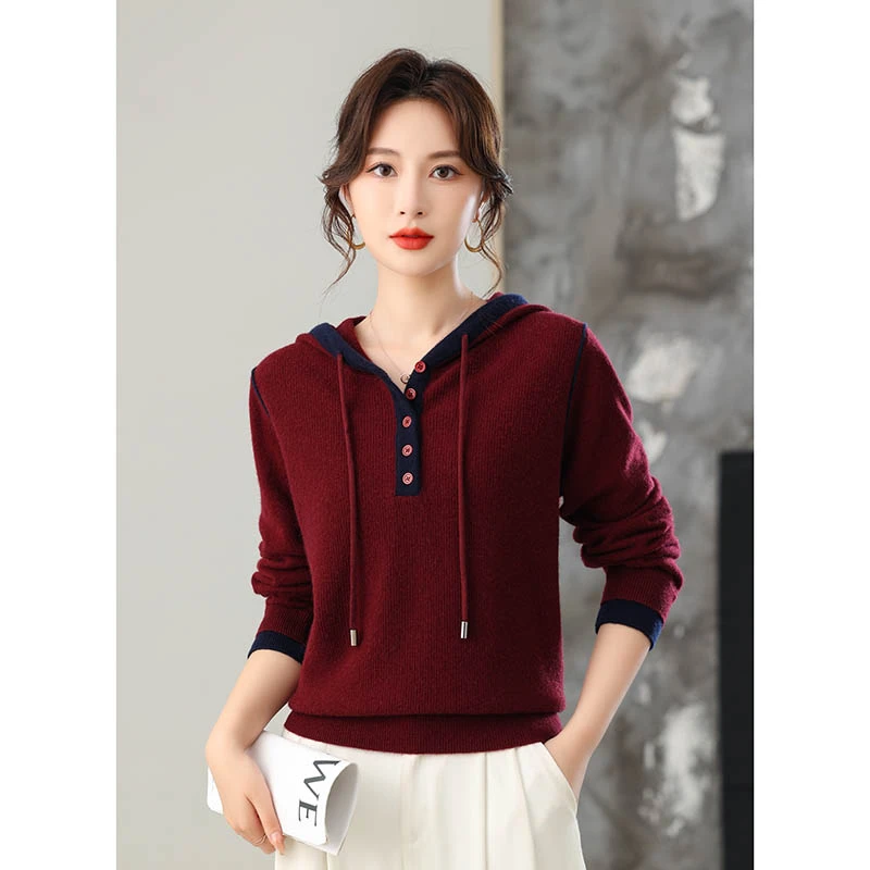 【香嘉怡新品】XJYD3479女士上衣绵羊毛2024早秋新款韩版网红款