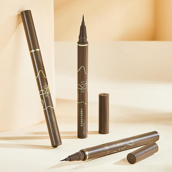 VOBX纤细丝滑眼线笔防水防汗持久不易晕染棕色液体卧蚕笔伪素颜妆