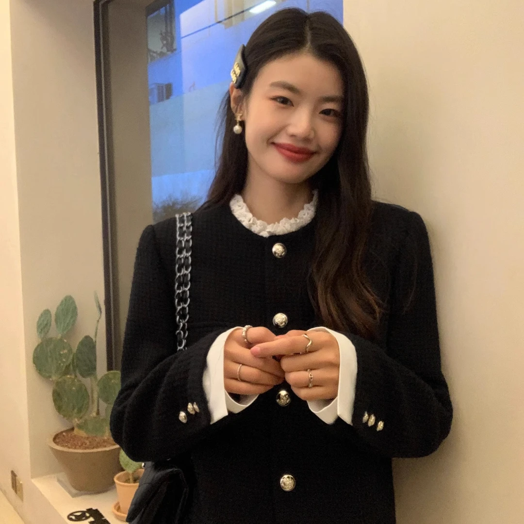 假两件小香风外套女秋季2025设计感复古高级气质短款上衣