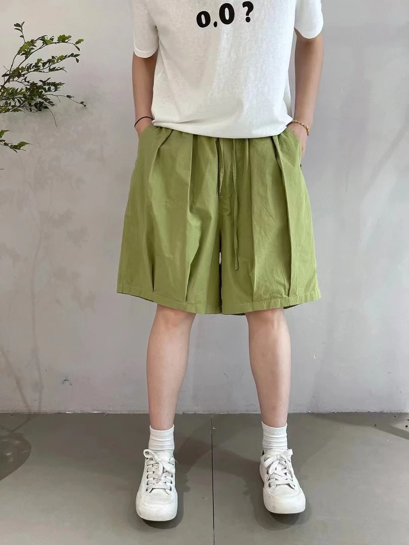 初唯 夏季新款休闲裤宽松纯色韩版百搭简约短裤潮流时尚