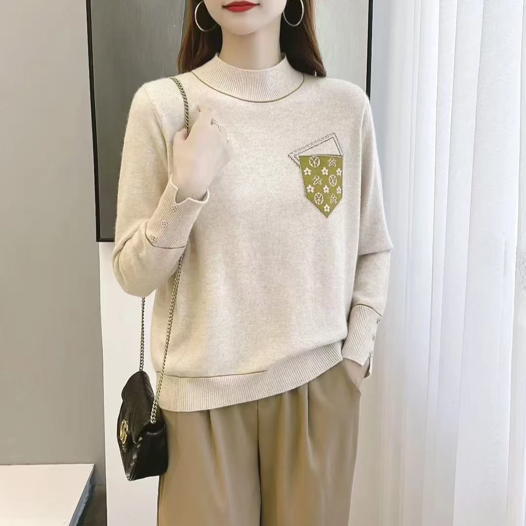 黑美人~秋冬气质高级百搭显白针织衫套头长袖6985