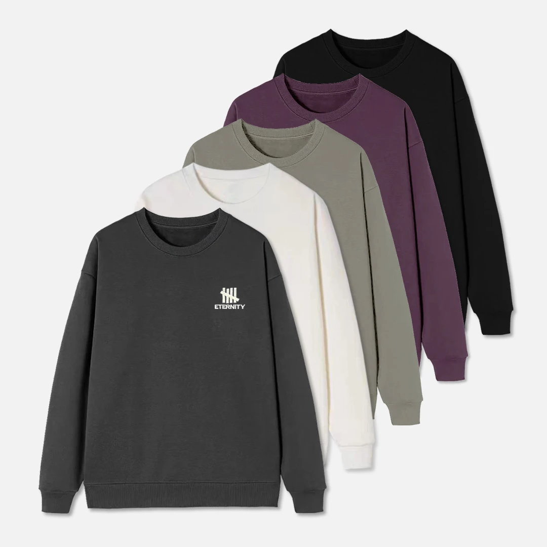 加绒/不加绒 刺绣竖条 潮牌卫衣秋冬季男款圆领休闲上衣5021311