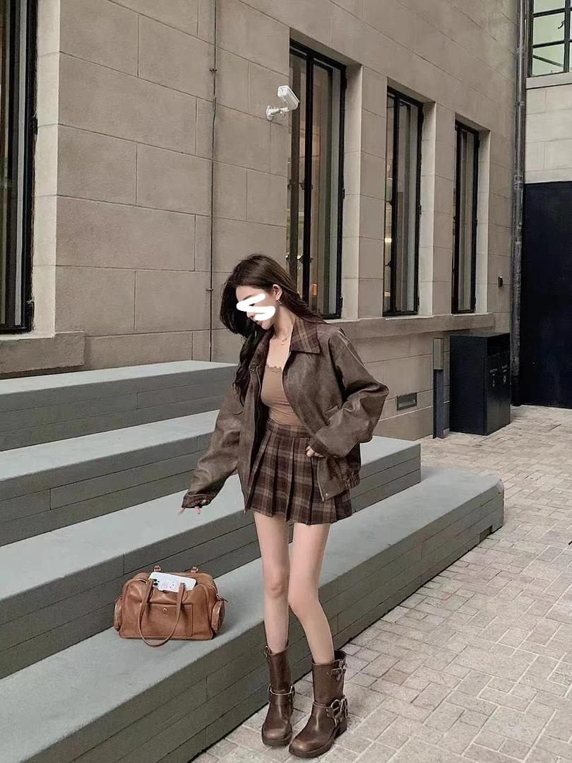野欲之美美拉德风的自由性感~酷飒皮衣套装