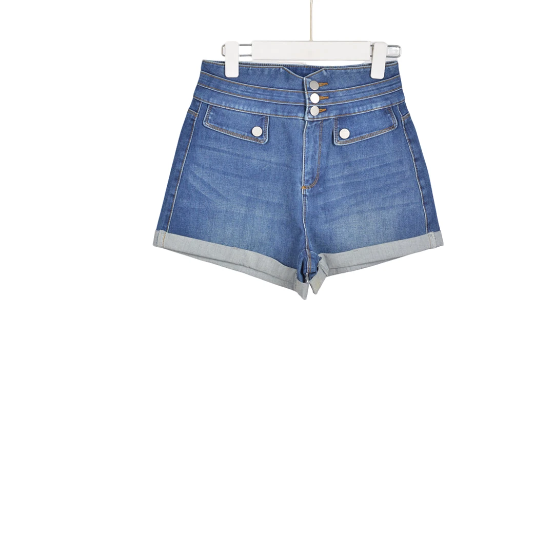 【】GPB8欧家女装WJB-短裤夏季高腰0280-牛仔蓝正码-正码