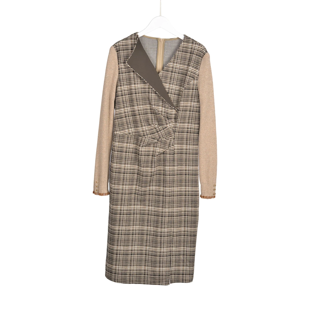 【专柜捡漏】广州中高端女装DQB-连衣裙9606-杏仁色正码