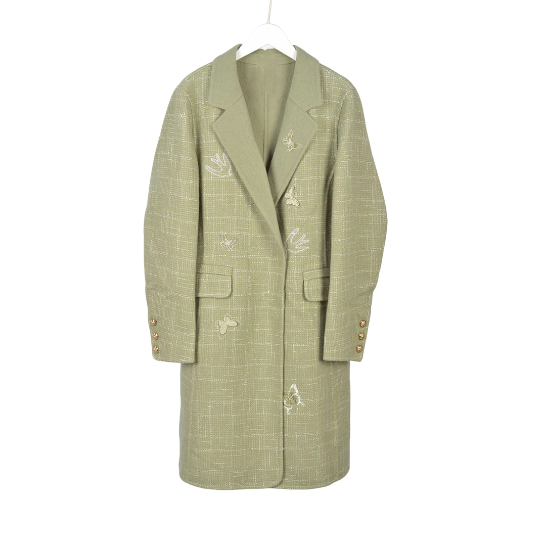 【Y专柜捡漏F-6】女装QAC-大衣6799绿色正码