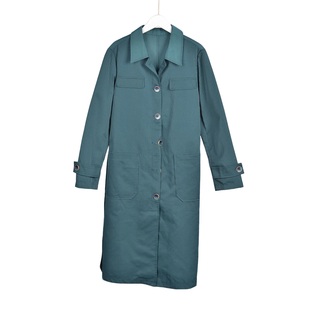 【专柜捡漏】广州中高端时尚女装DQB-风衣3323-翡翠绿