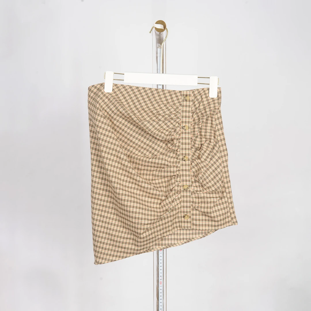 【】B12女装U-半裙WG0852-卡其格