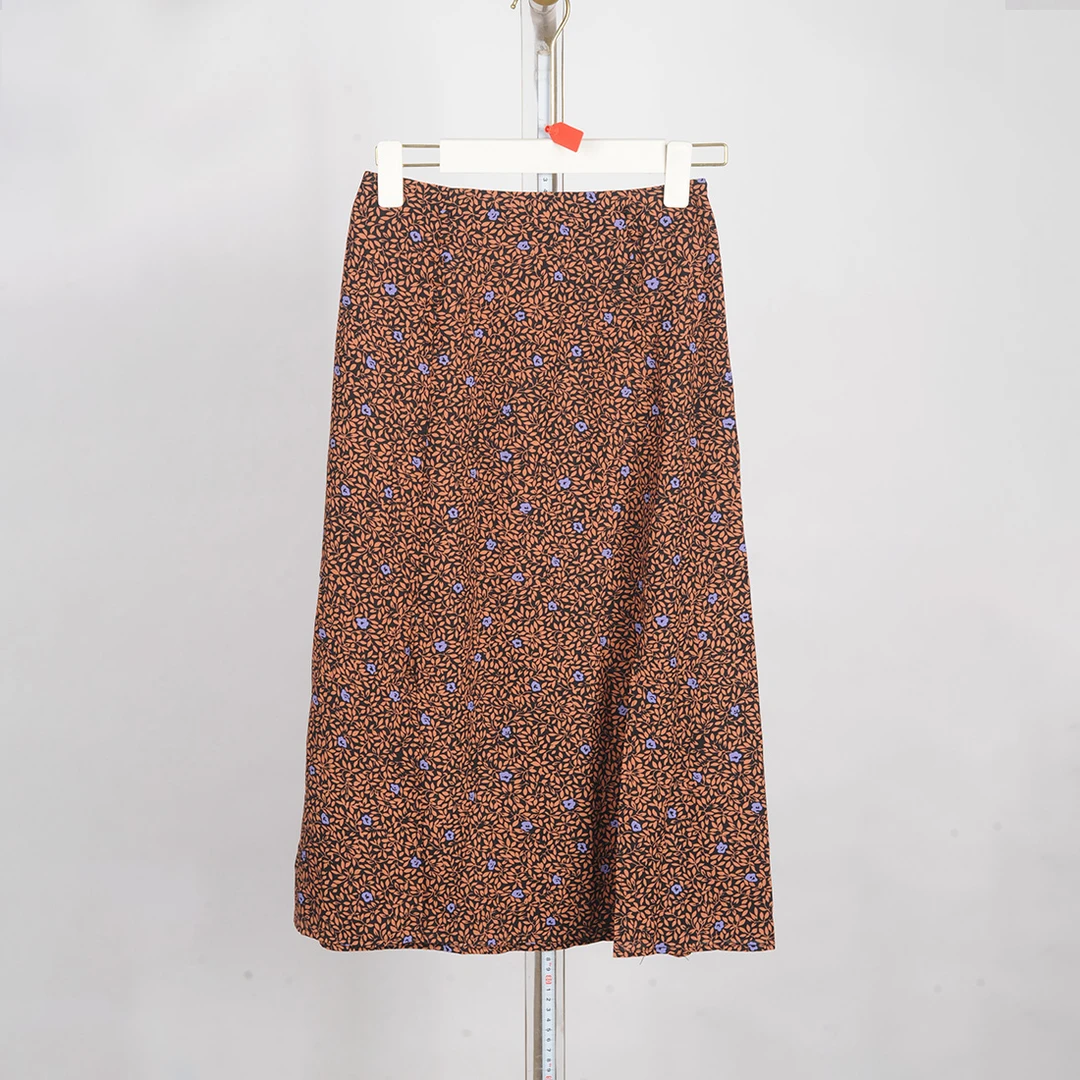 【专柜捡漏】C6女装URB-中长款半裙WG3252-咖色花正码