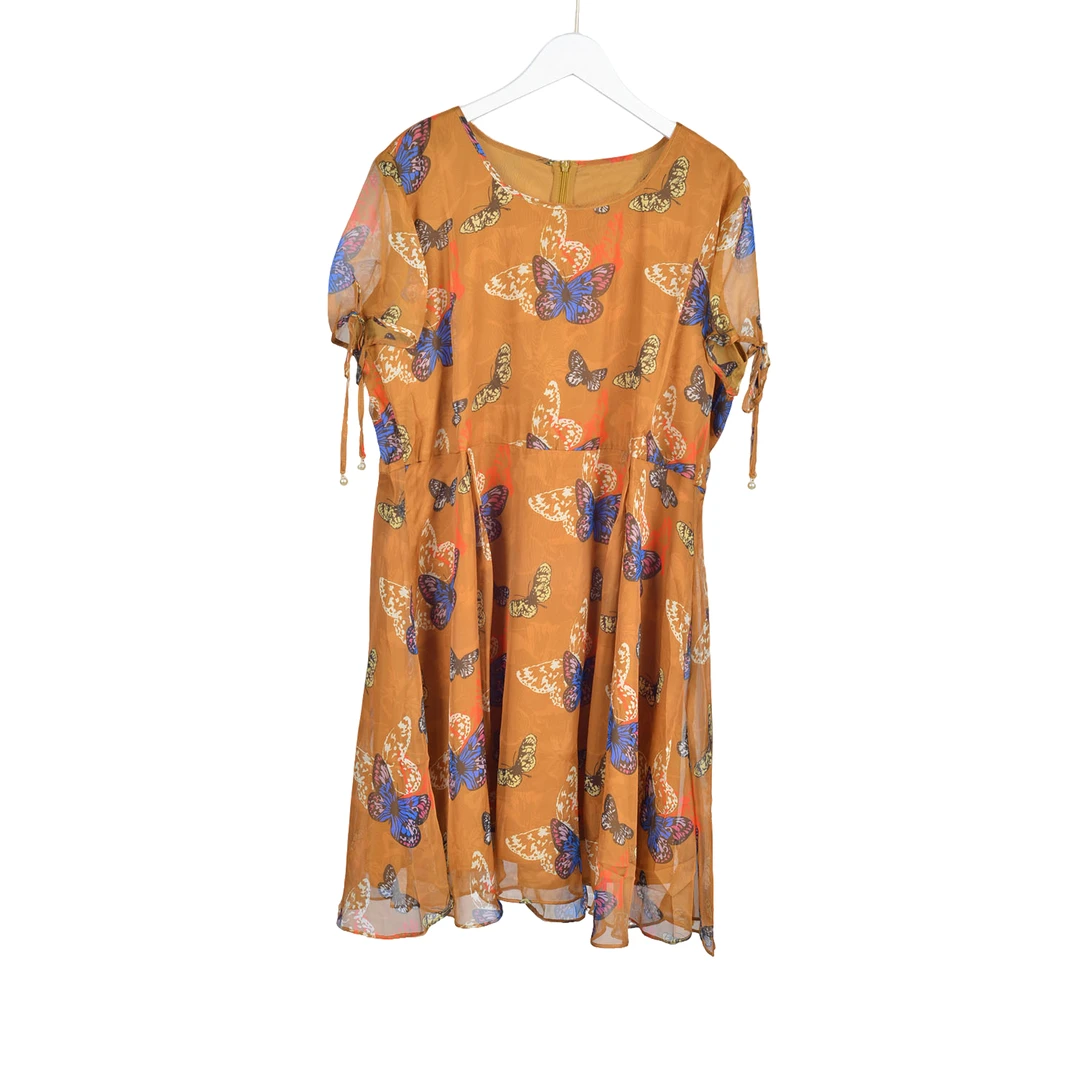 【F-3】W14大码AB-连衣裙7446-姜黄正码