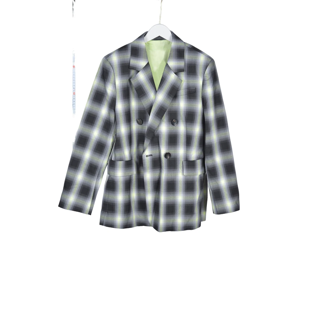 【专柜捡漏F-2】欧家女装WJB-西装外套女2330-黄黑格大一码