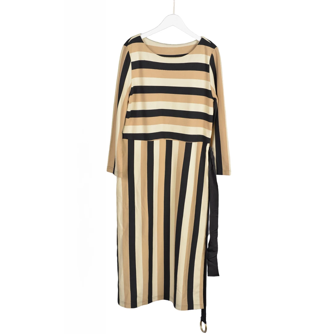 【Y专柜捡漏】女装XTKC-夏季气质条纹上衣1068黄黑条正码