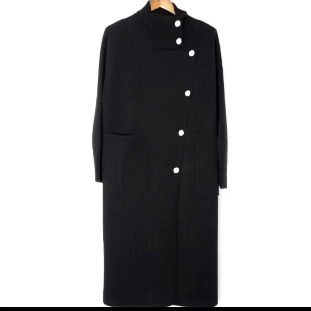 JIQING/吉卿100纯山羊绒大衣黑色