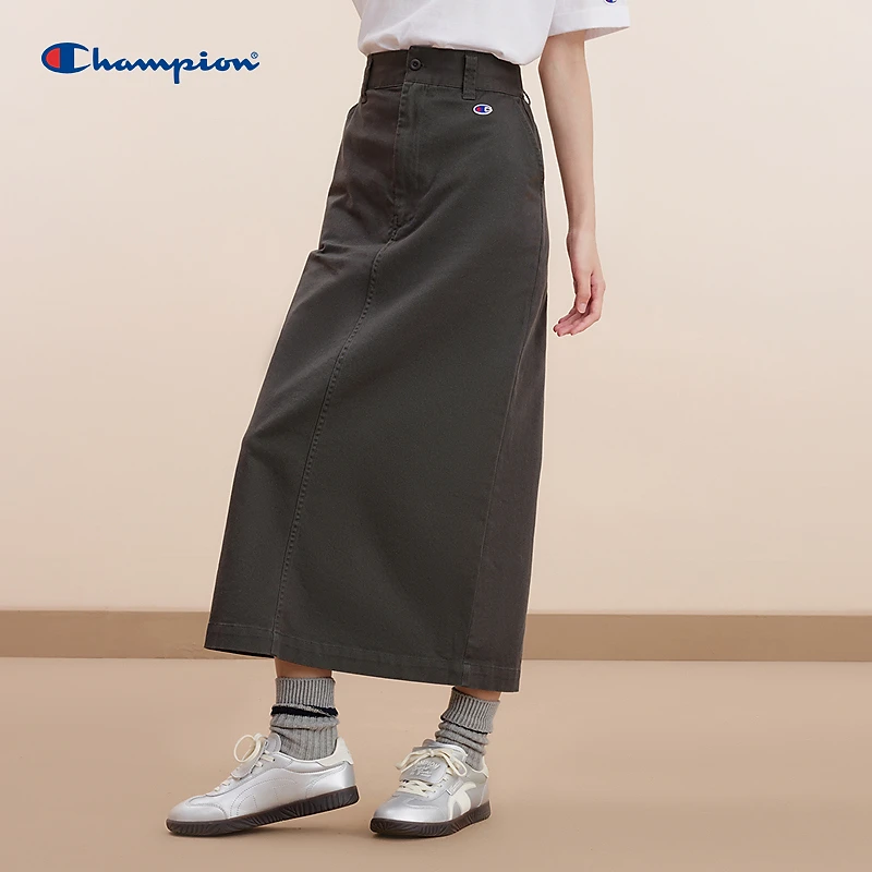 Champion冠军25年刺绣小Clogo直筒半身裙时尚气质女士中长款时尚