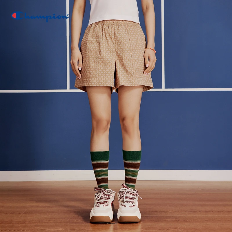 Champion冠军24夏季新款老花休闲短裤满印设计师宽松舒适潮流百搭