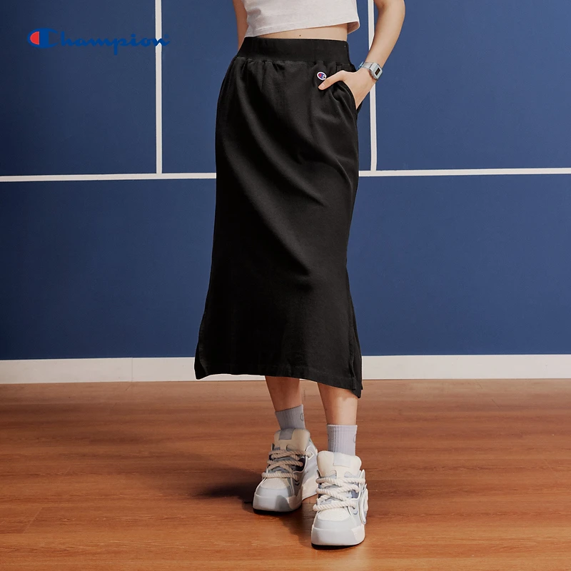 Champion冠军24春季新款刺绣小Clogo休闲半身裙时尚百搭简约女款