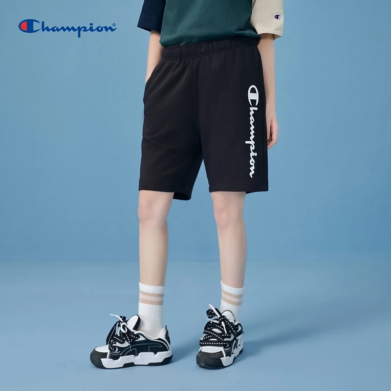 Champion冠军23夏季新款胶印草写LOGO直筒短裤百搭时尚速干休闲裤