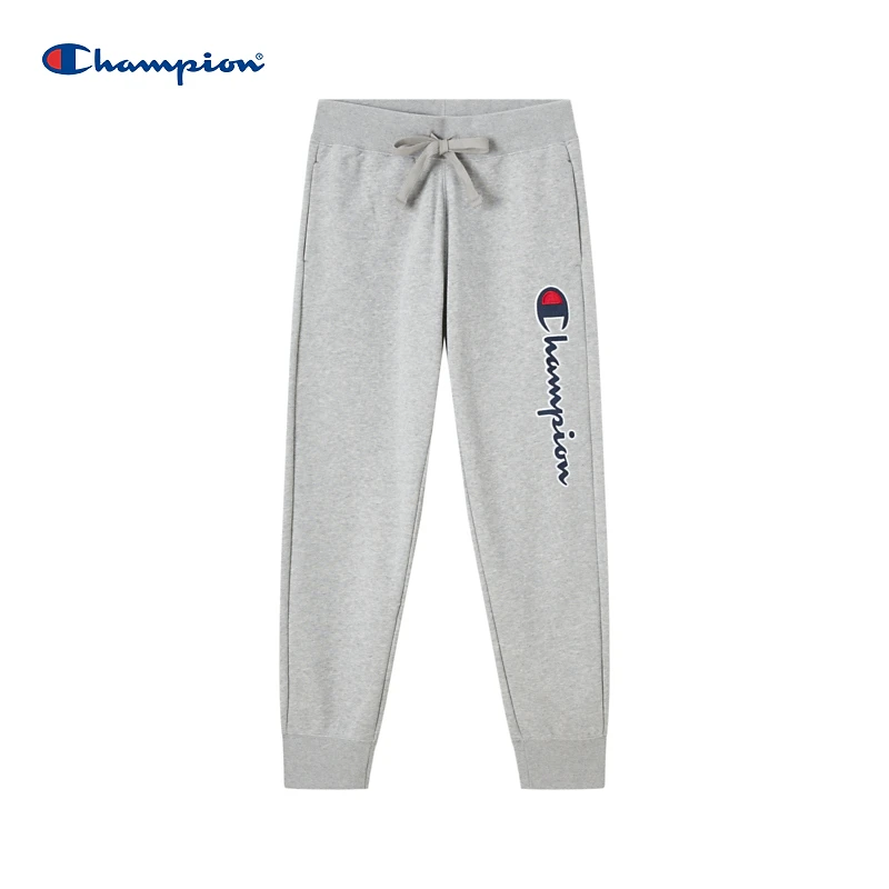Champion23秋冬刺绣草写logo运动休闲长裤系带针织休闲裤舒适时尚