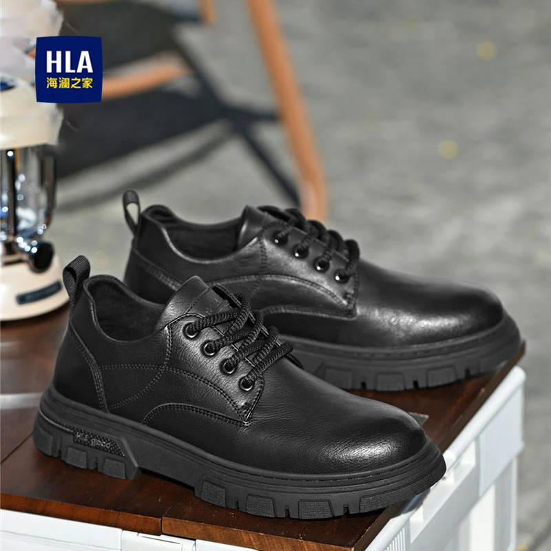 海澜之家男鞋2025新款冬季休闲商务西装皮鞋英伦风正装新郎结婚鞋