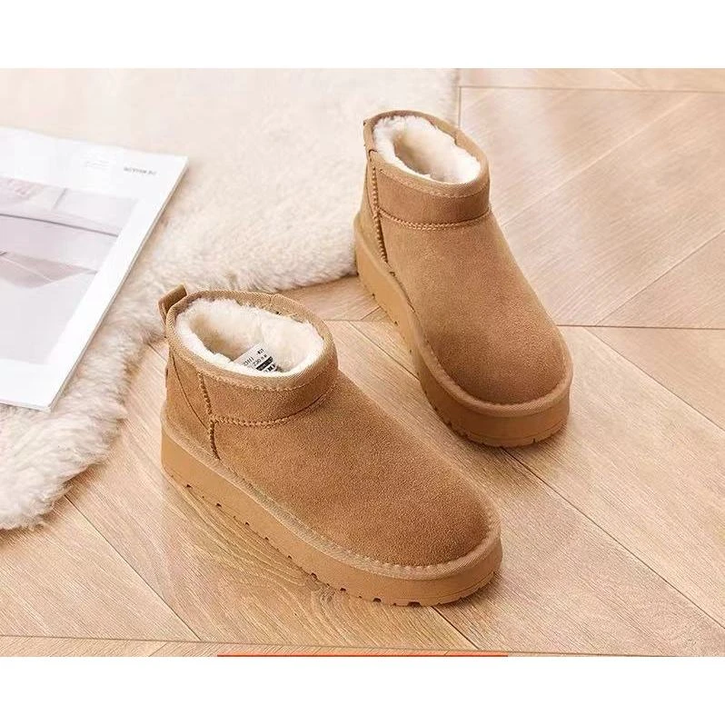 【鑫燃Kiki】女靴冬季新款加绒保暖纯色雪地靴248008