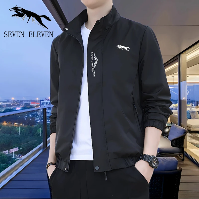 断码狼男士夹克外套秋冬季新款休闲时尚百搭立领中青年运动风衣潮