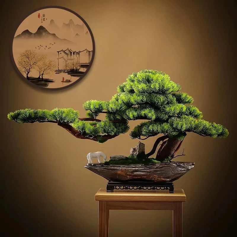 精品老桩罗汉松造型室内植物庭院迎客松真树老桩客厅办公室盆栽