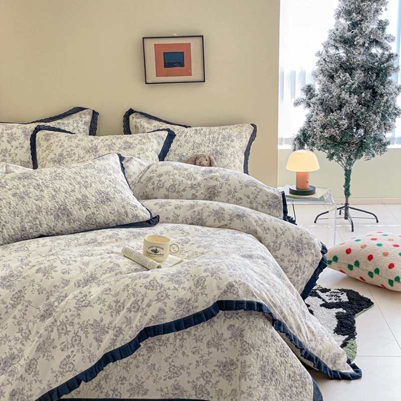 韩式被套单件100棉宿舍双面双人学生碎花被单被罩2023新款