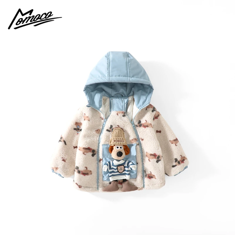 MOMOCO冬季新款男童可爱小狗加棉休闲外套75430107106
