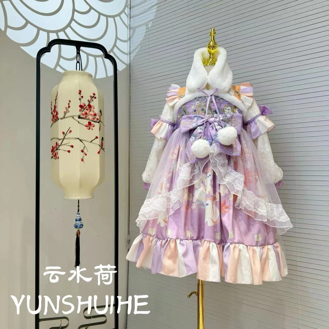 云水荷-女童冬装新款公主裙