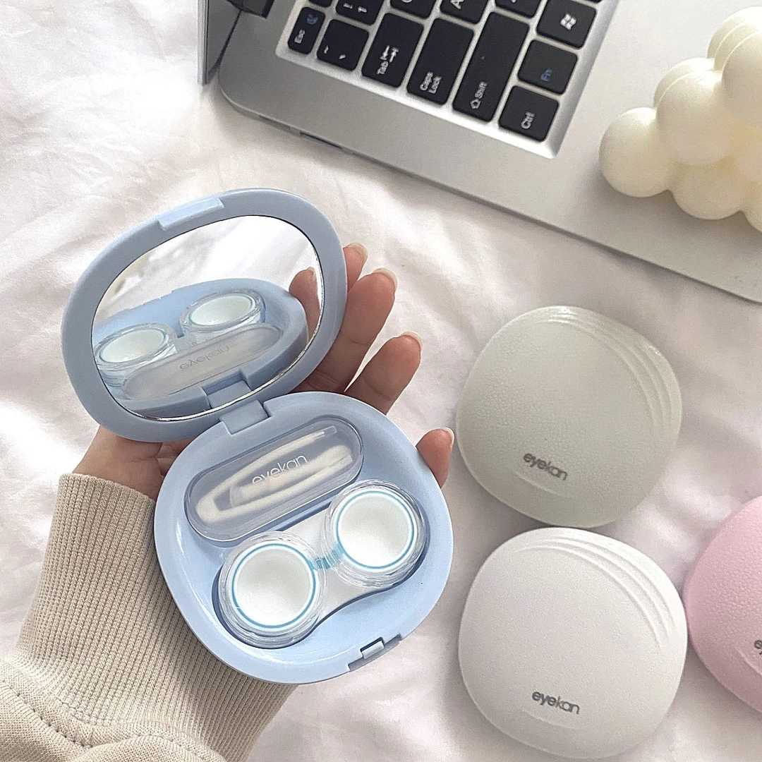 eyekan莫兰迪隐形眼镜盒高级感便携式美瞳盒简约伴侣盒子收纳盒