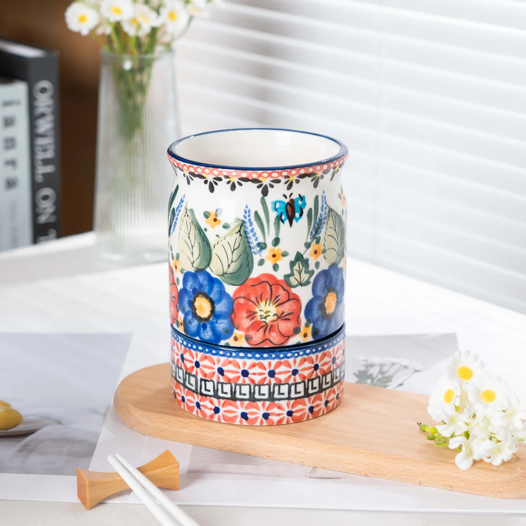 【西里西亚】手绘西里西亚-筷子筒带底托