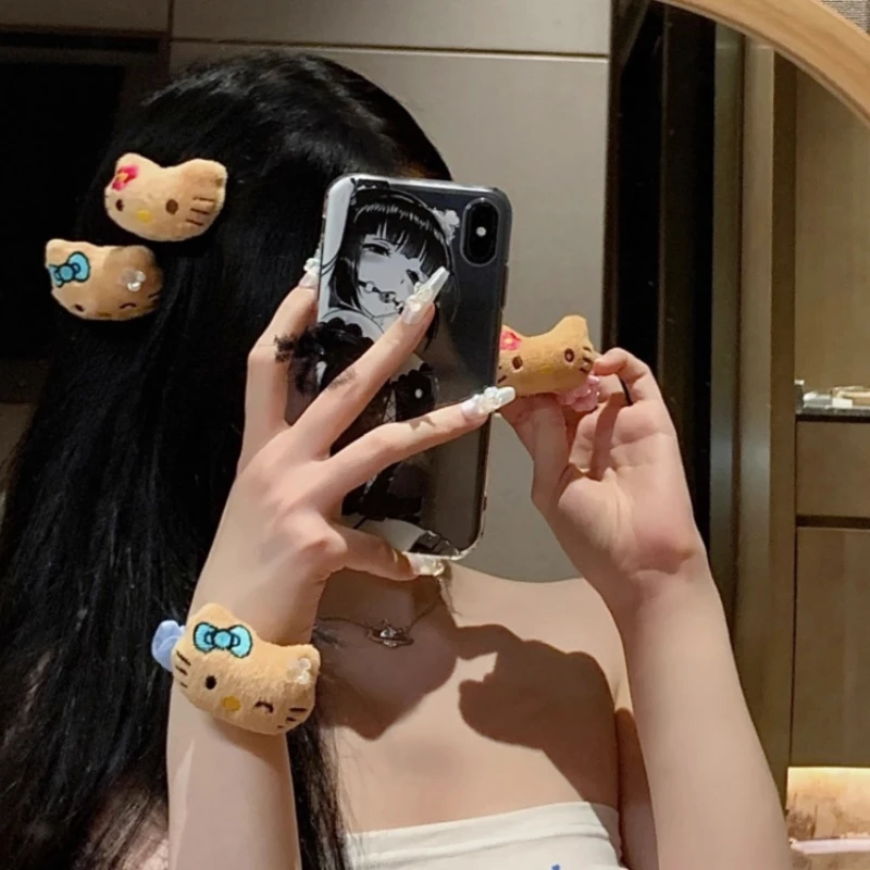 黑皮kitty发圈hellokitty发夹发卡发绳hallo头绳holle夏威夷哈喽