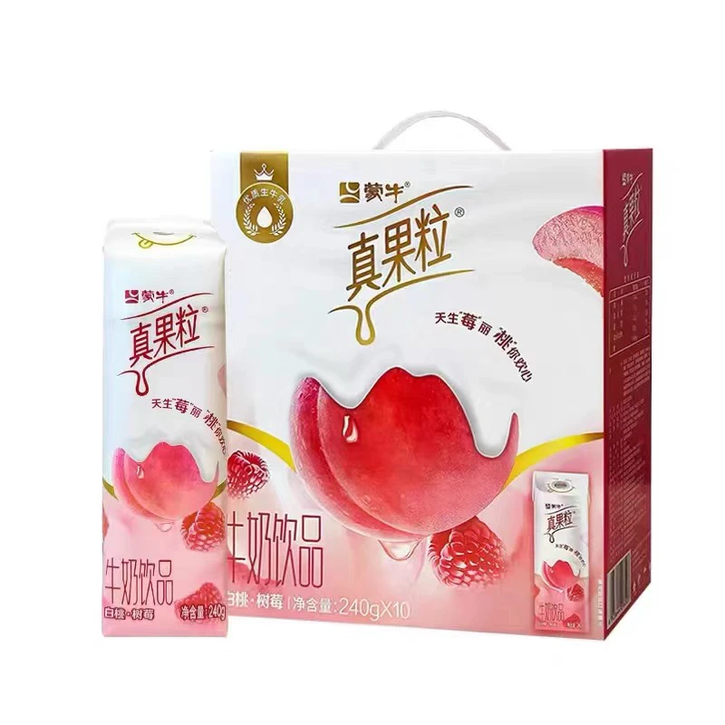 7月产白桃树梅味真Z果粒240g*10盒营养酸牛奶