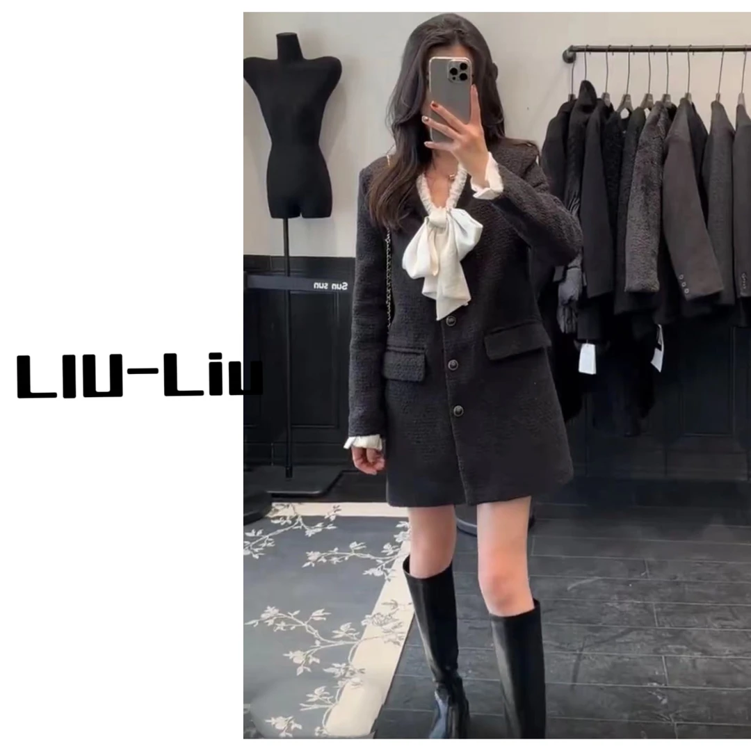 十三行档口高货财阀千金小香风粗花呢羽内胆中长款气质外套