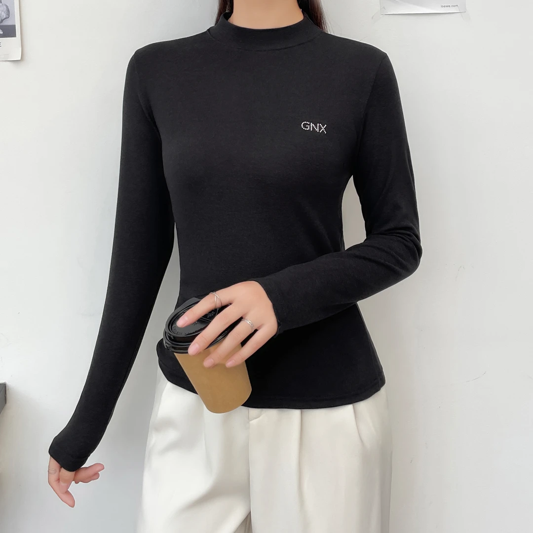 新款秋冬打底衫修身圆领打底衫内搭上衣高弹亲肤上衣长袖百搭女装