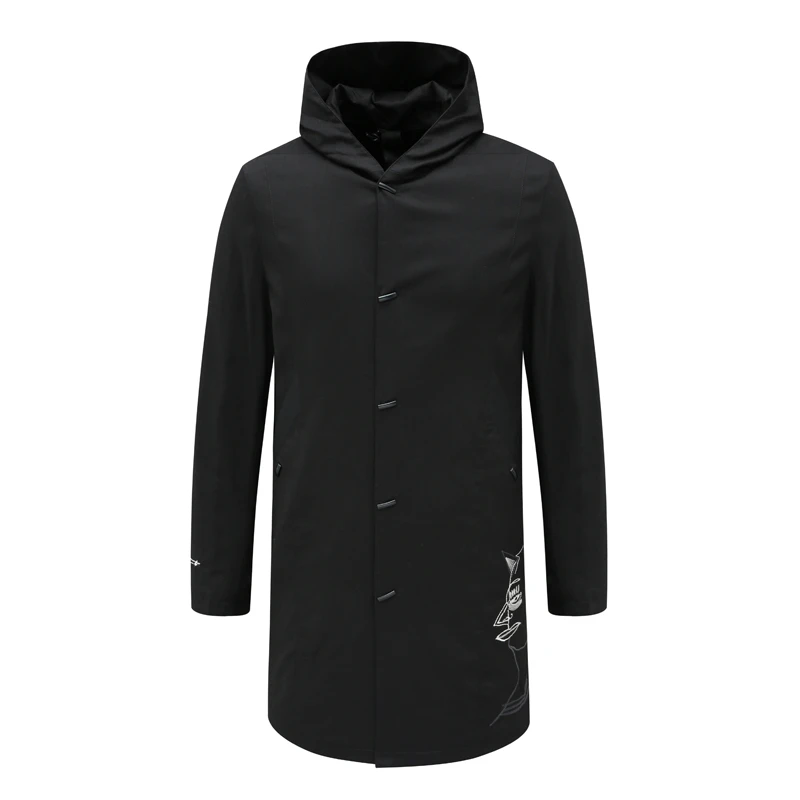 H1081春秋男式棉衣 连帽直排扣防风棉服 时尚都市