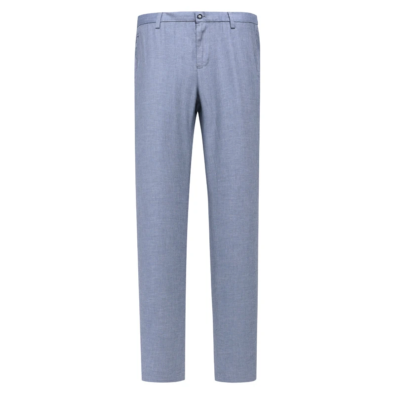 J1380劲男士春夏亚麻休闲裤夏季棉中腰修身长裤微弹力