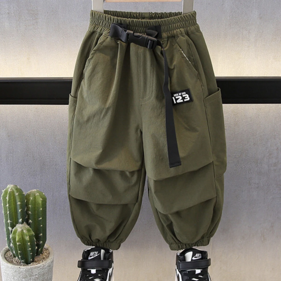 儿童裤子男童工装裤春秋款2024新款童装痞帅男宝宝秋装宽松休闲裤